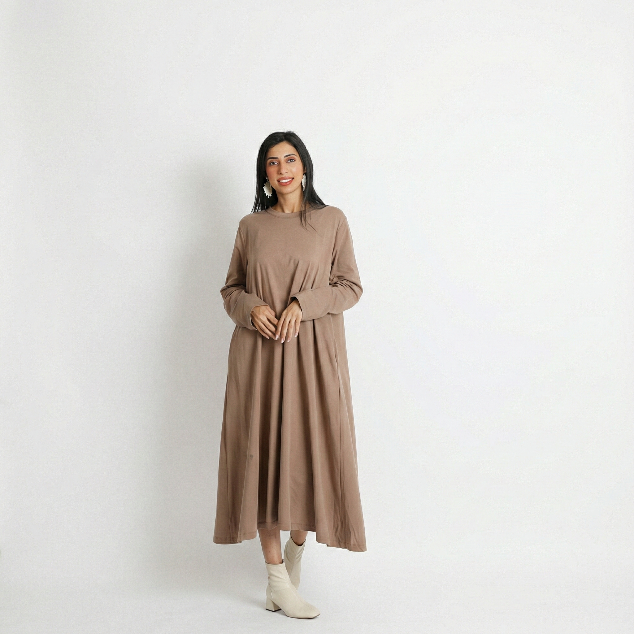 فستان قطني بيج