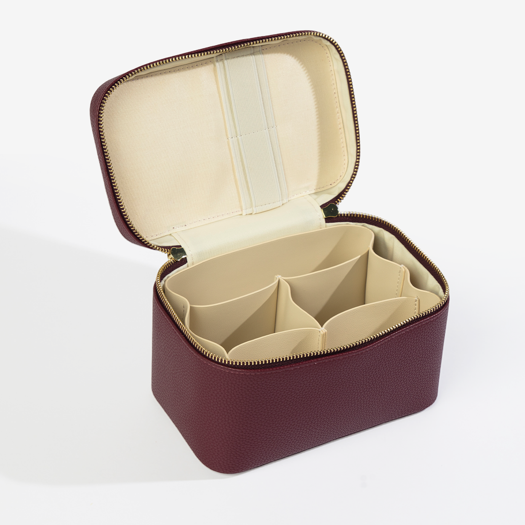 حقيبة مكياج ايتوي عنابي فاخر