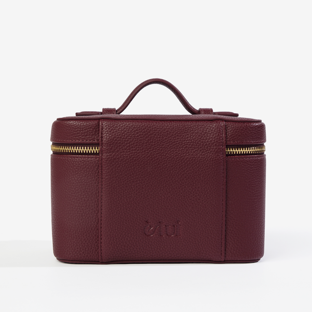 حقيبة مكياج ايتوي عنابي فاخر